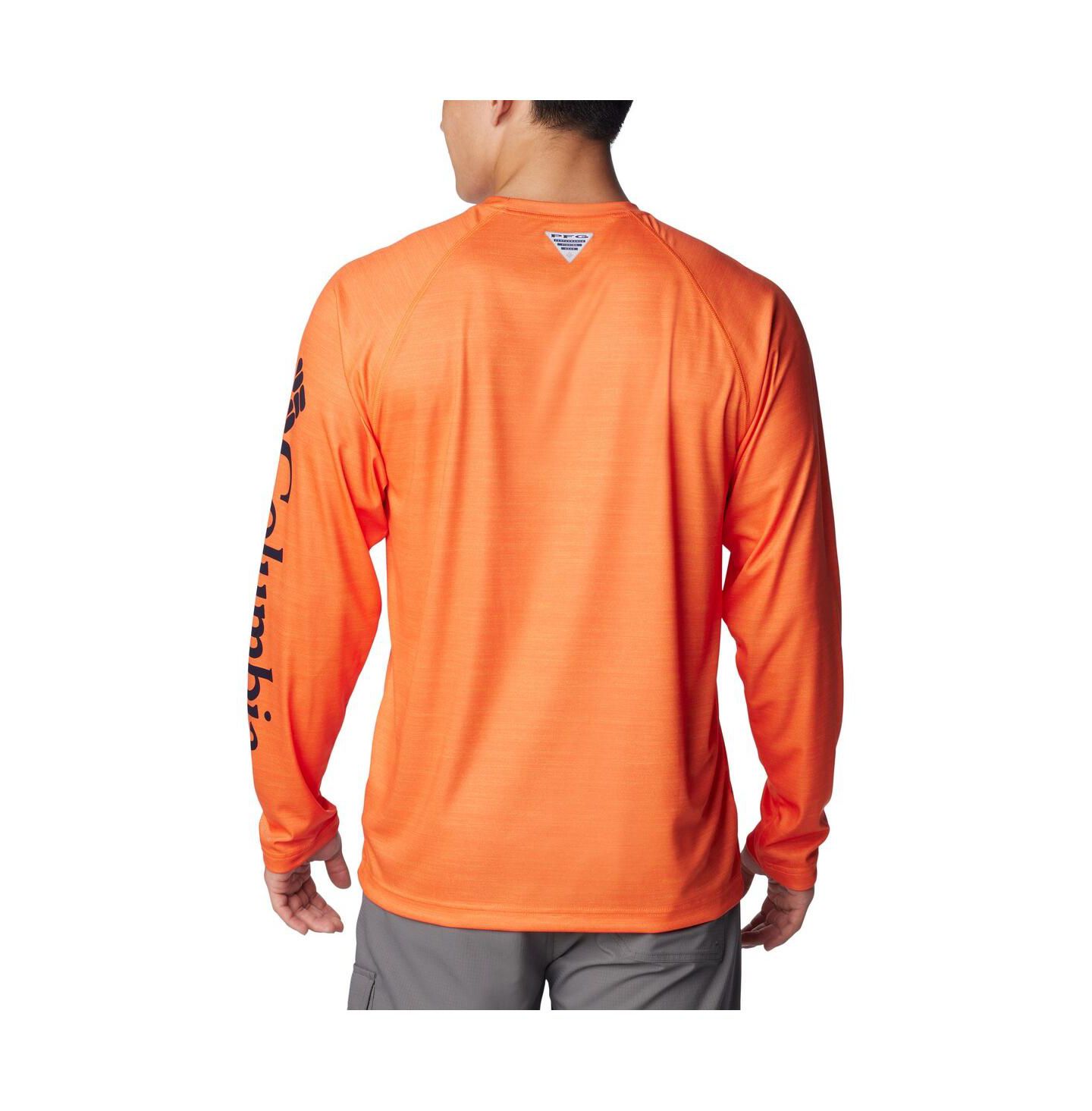 Мужская футболка Columbia Orange Auburn Tigers PFG Terminal Tackle Omni-Shade Raglan Long Sleeve — фото 3