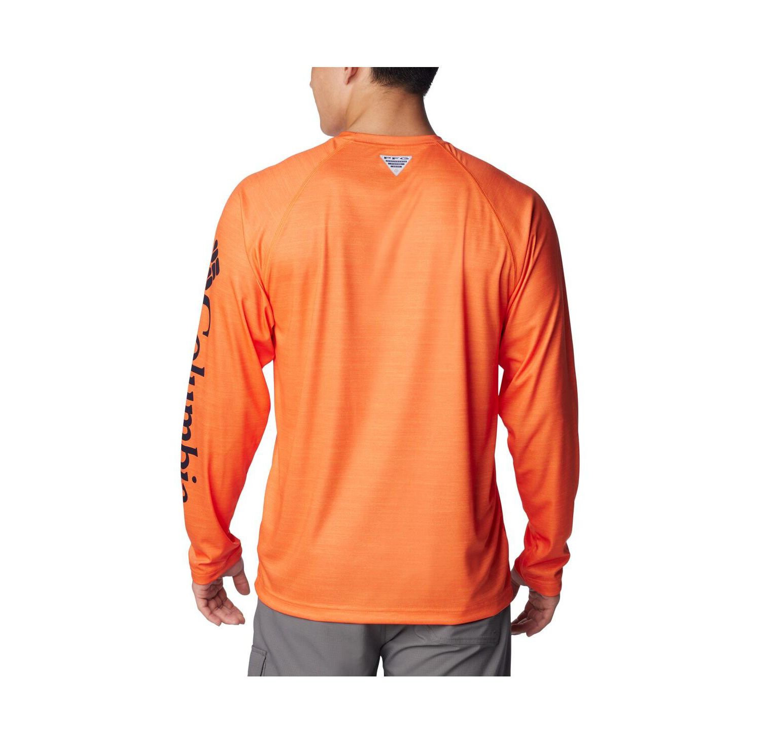 Men's Orange Auburn Tigers PFG Terminal Tackle Omni-Shade Raglan Long Sleeve T-shirt