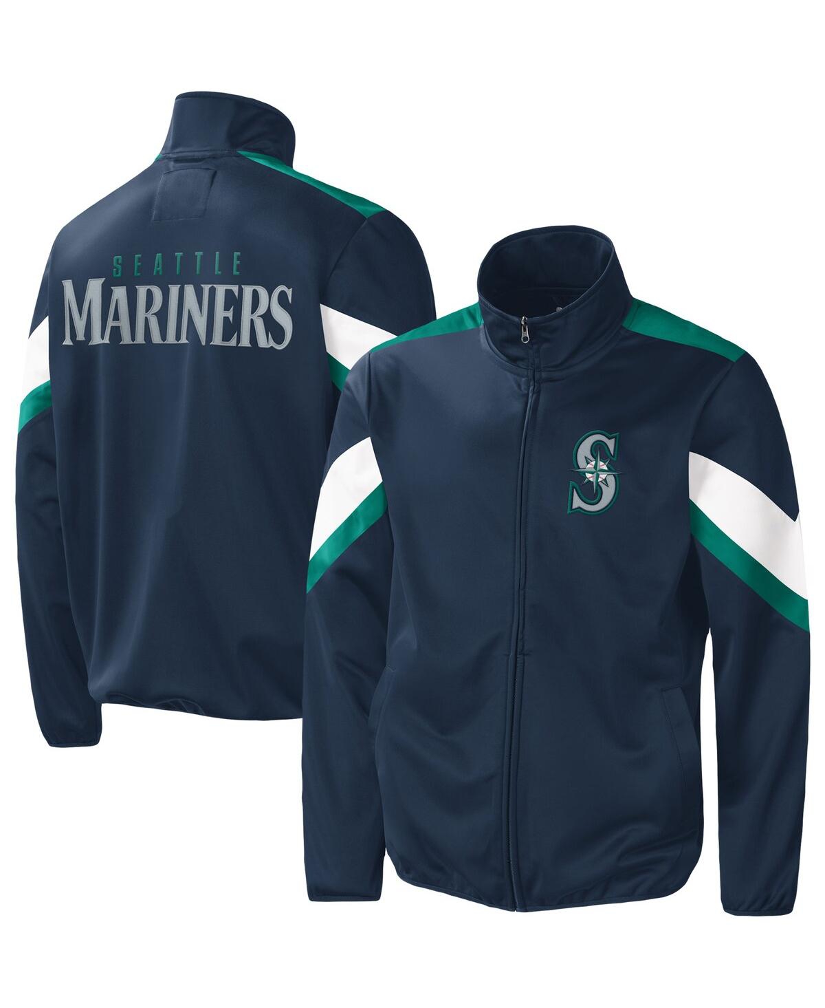 G-iii Sports By Carl Banks Men's  Navy Seattle Mariners Earned Run Full-zip Jacket