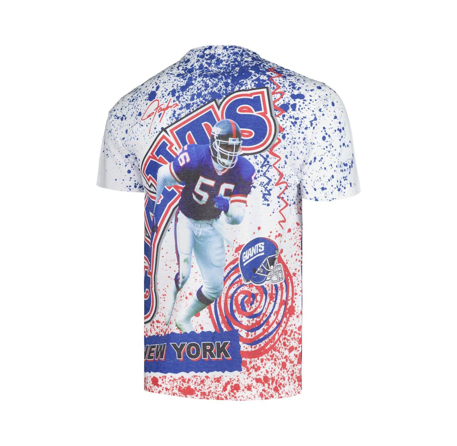 Men's White New York Giants Retired Player Name and Number Burst T-shirt