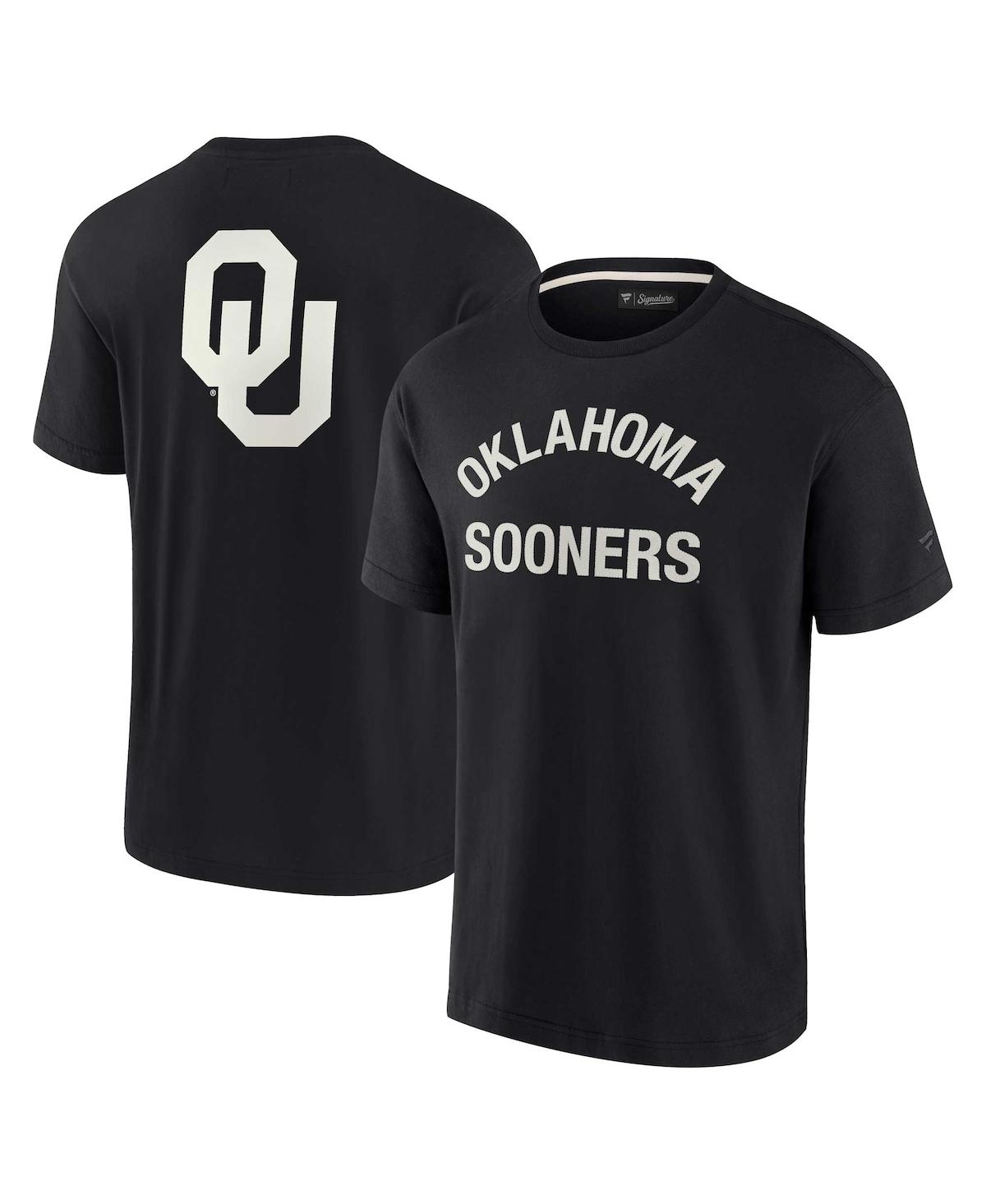 Shop Fanatics Signature Men's And Women's  Black Oklahoma Sooners Super Soft Short Sleeve T-shirt