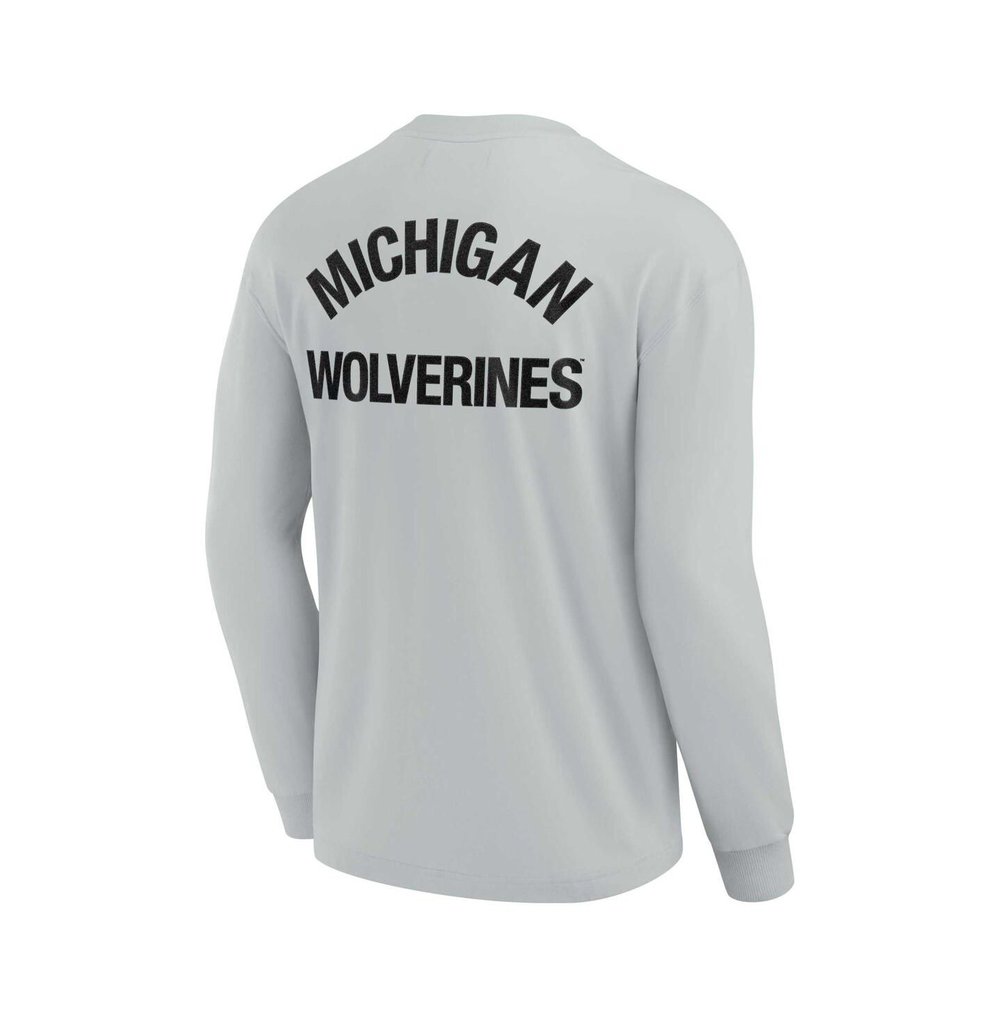 Футболка Fanatics Signature Gray Michigan Wolverines Super Soft Long Sleeve — фото 2