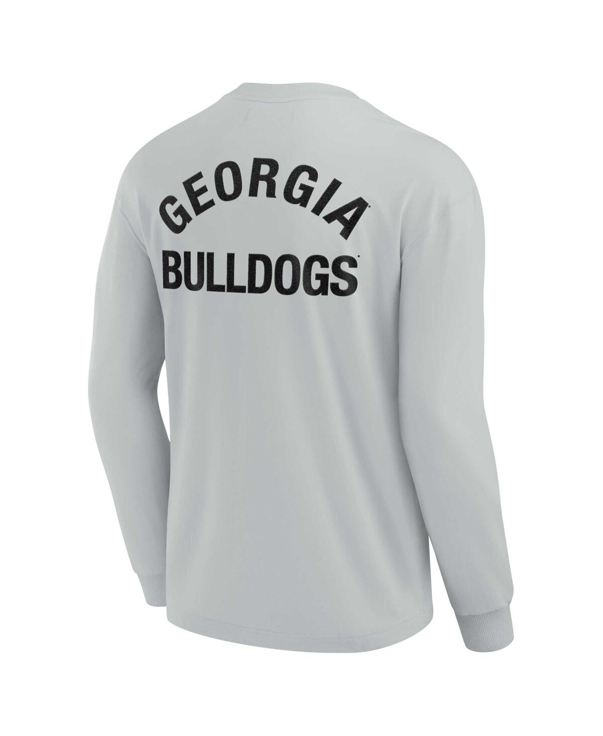 Shop Fanatics Signature Men's And Women's  Gray Georgia Bulldogs Super Soft Long Sleeve T-shirt