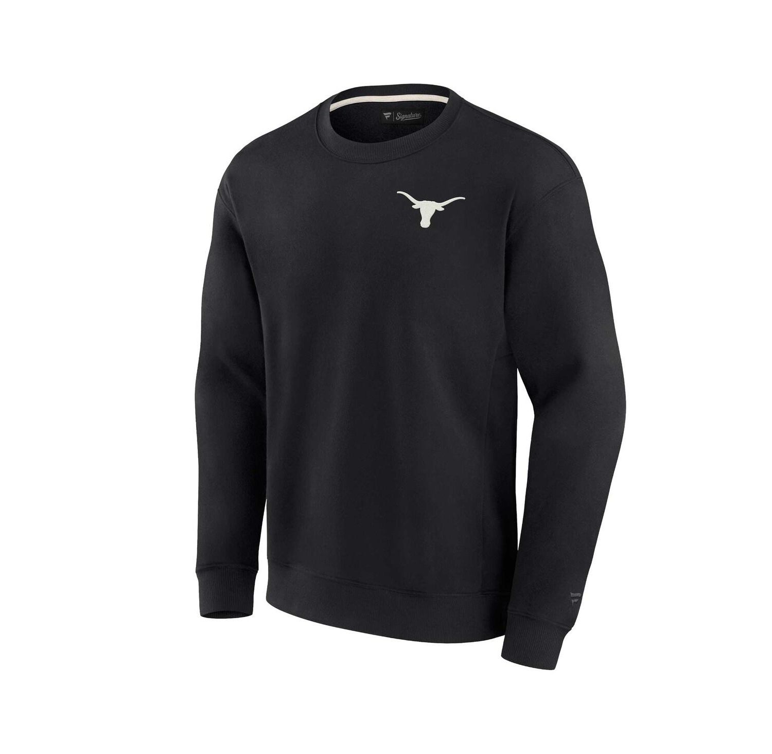 Men's and Women's Black Texas Longhorns Super Soft Pullover Crew Sweatshirt