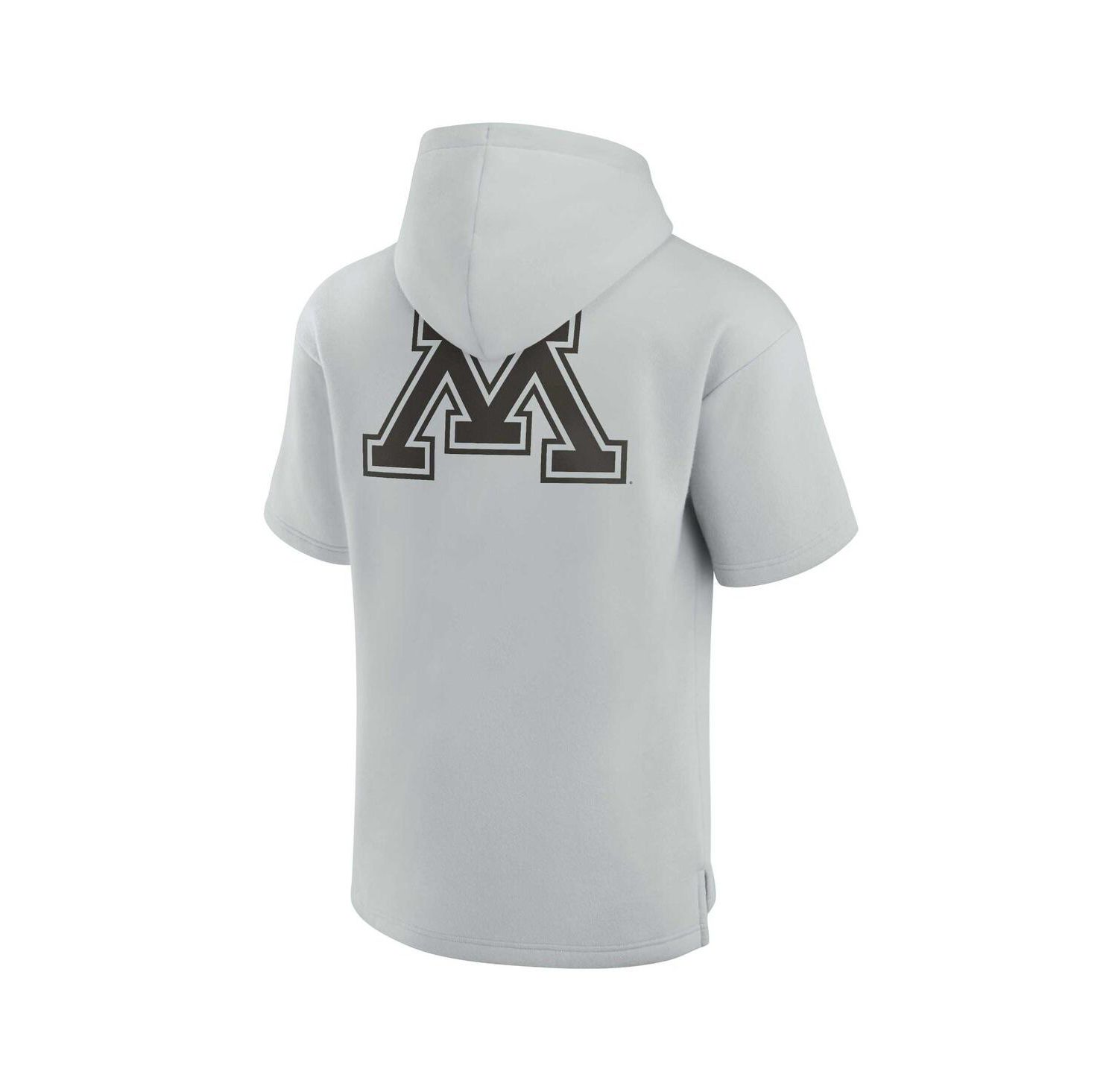 Men's and Women's Gray Minnesota Golden Gophers Super Soft Fleece Short Sleeve Pullover Hoodie