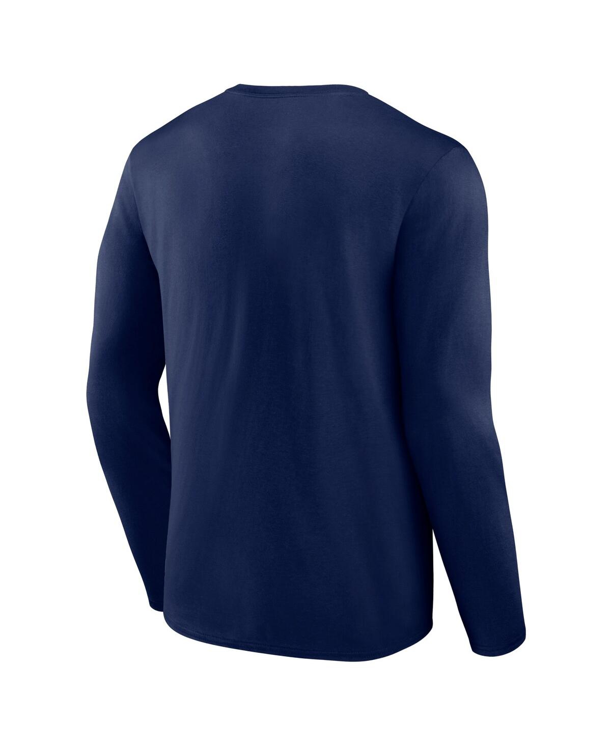 Fanatics Men's  Navy North Carolina Tar Heels Distressed Arch Over Logo Long Sleeve T-shirt In Navy