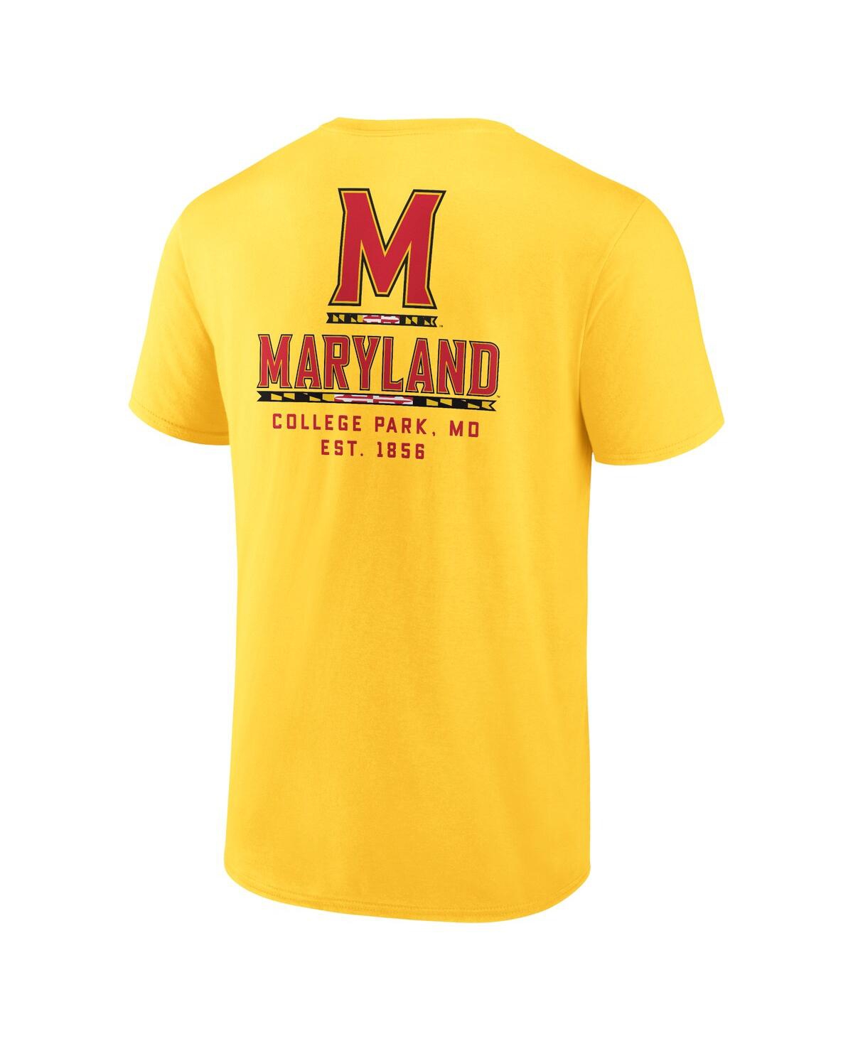 Shop Fanatics Men's  Gold Maryland Terrapins Game Day 2-hit T-shirt
