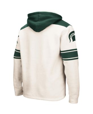 Men's Cream Michigan State Spartans 2.0 Lace-Up Pullover Hoodie