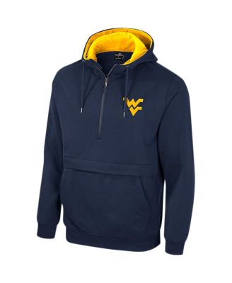 Men's Navy West Virginia Mountaineers Half-Zip Hoodie