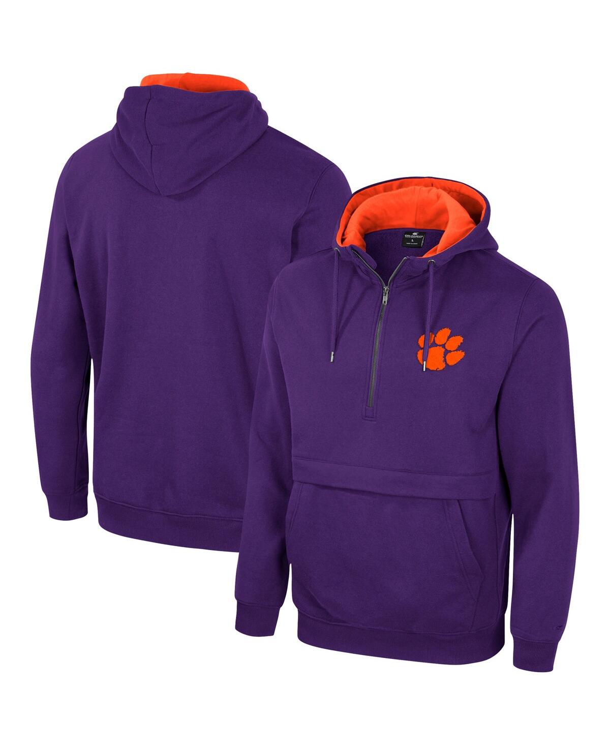 Shop Colosseum Men's  Purple Clemson Tigers Half-zip Hoodie