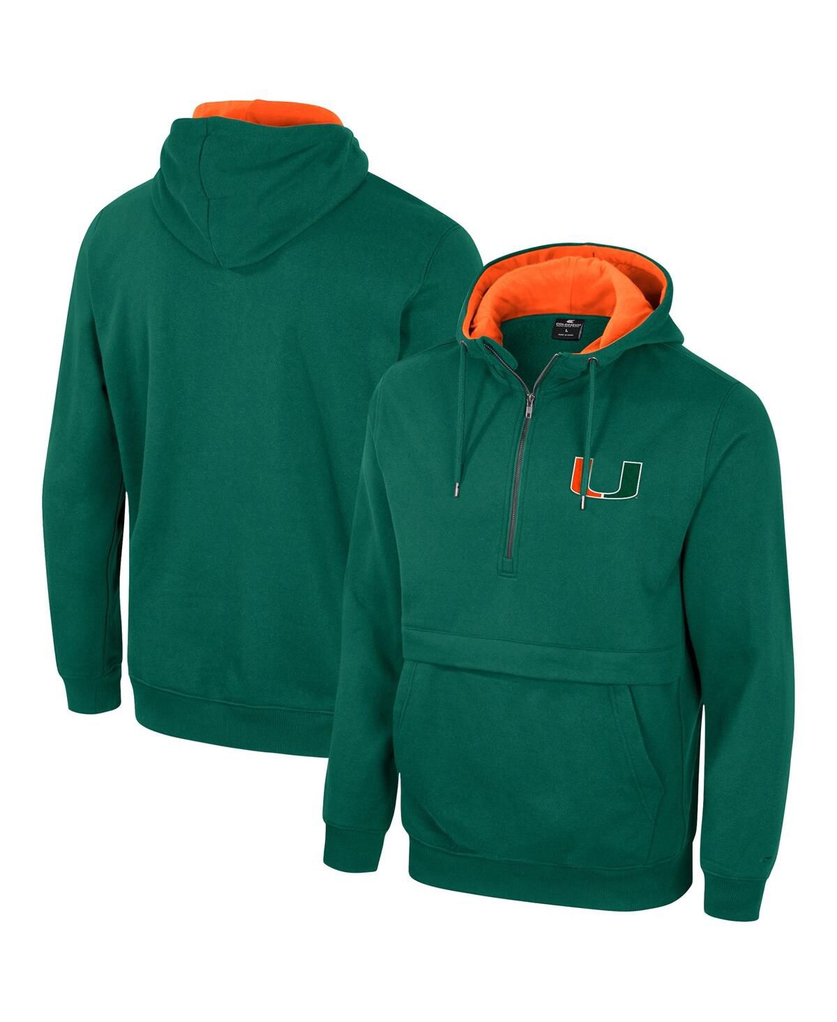 Мужская зеленая толстовка с капюшоном на молнии Miami Hurricanes
