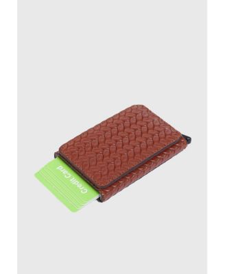 Men's Genuine Leather Weave Pattern Card Holder