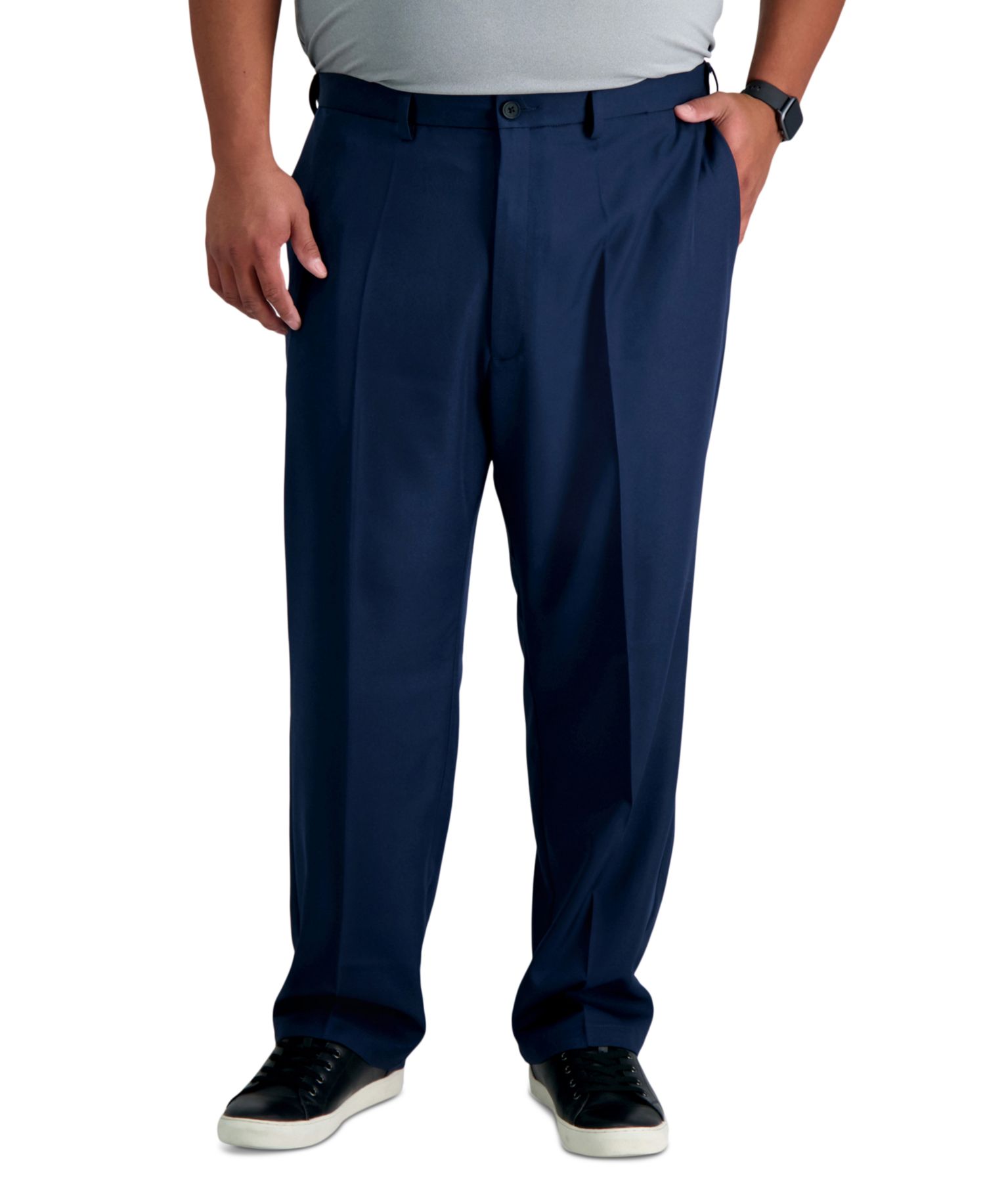 Men's Big & Tall Cool 18® PRO Classic-Fit Expandable Waist Flat Front Stretch Dress Pants