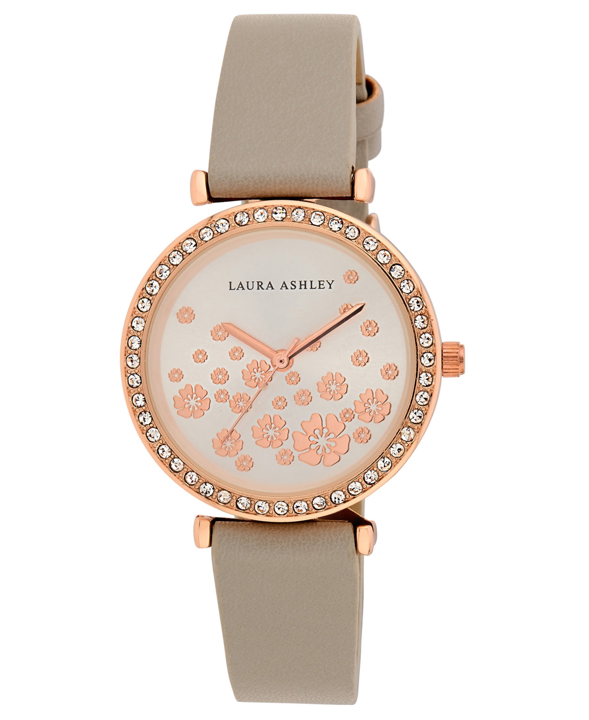 Laura Ashley Women's Quartz Gray Faux Leather Watch 32mm