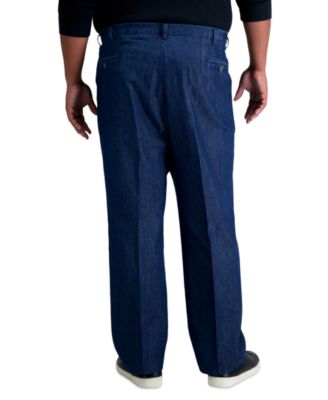 Men's Big & Tall Stretch Denim Classic-Fit Pleated Pants