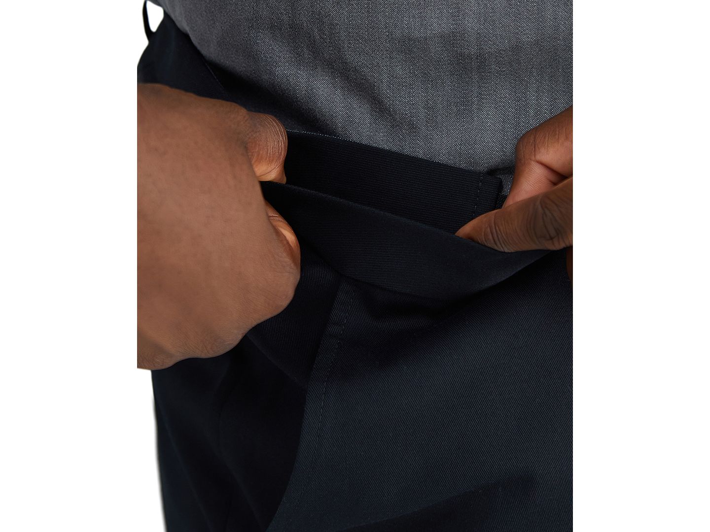 Мужские брюки Haggar Big & Tall Premium No Iron Khaki Classic Fit Flat Front Hidden Expandable Waistband, цвет: Чёрный — фото 6