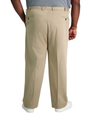 Men's Big & Tall Premium No Iron Khaki Classic-Fit Pleated Hidden Expandable Waistband Pants