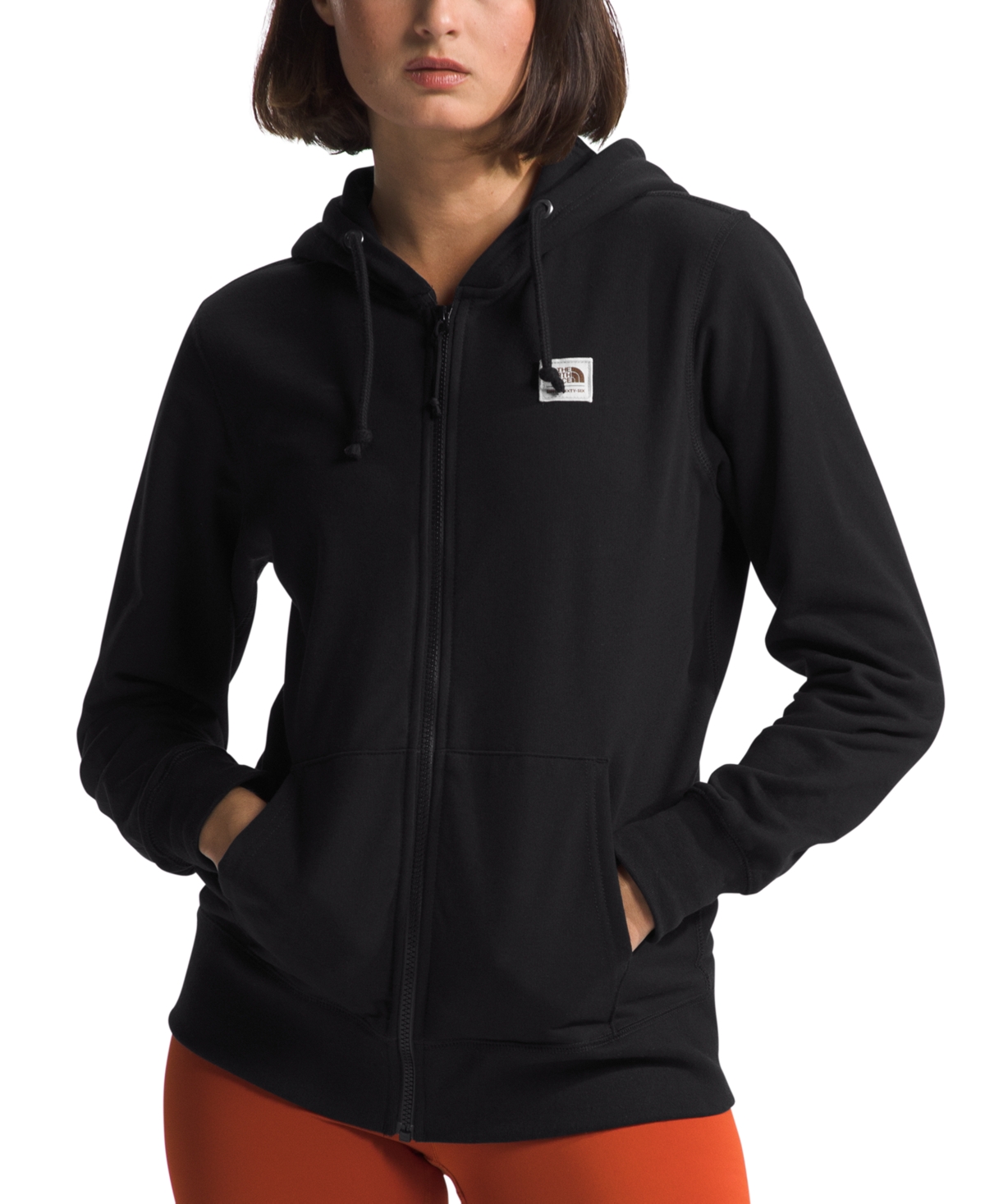 The North Face Women's Heritage Patch Logo Zip Hoodie In Tnf Black