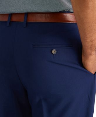 Men's Premium Comfort Stretch Classic-Fit Solid Pleated Dress Pants