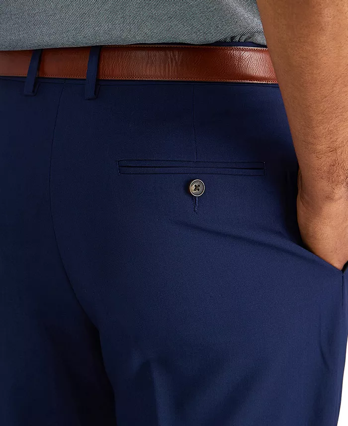 Men's Premium Comfort Stretch Classic-Fit Solid Pleated Dress Pants - thumbnail 6