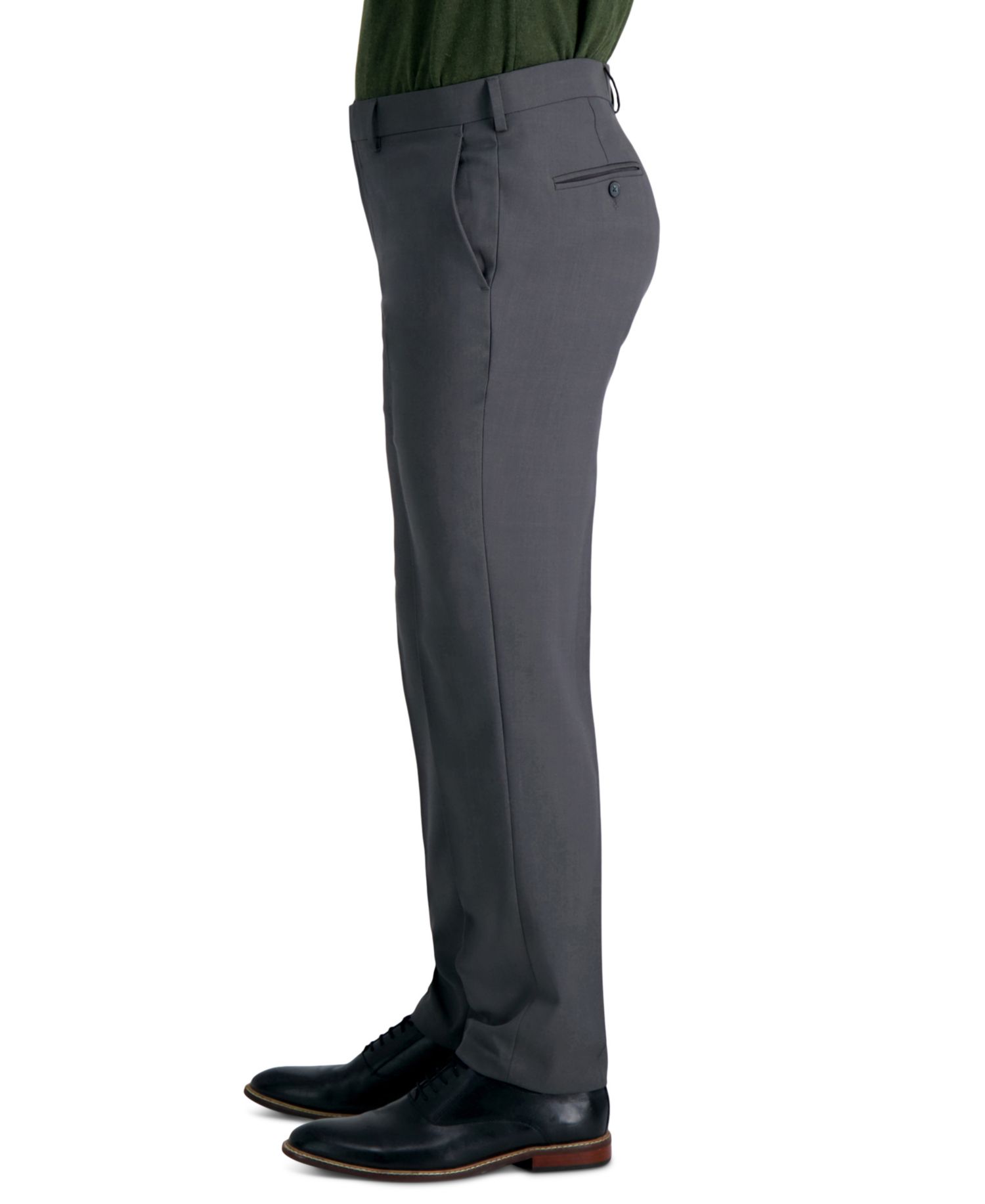 Men's Premium Comfort Slim-Fit Performance Stretch Flat-Front Dress Pants