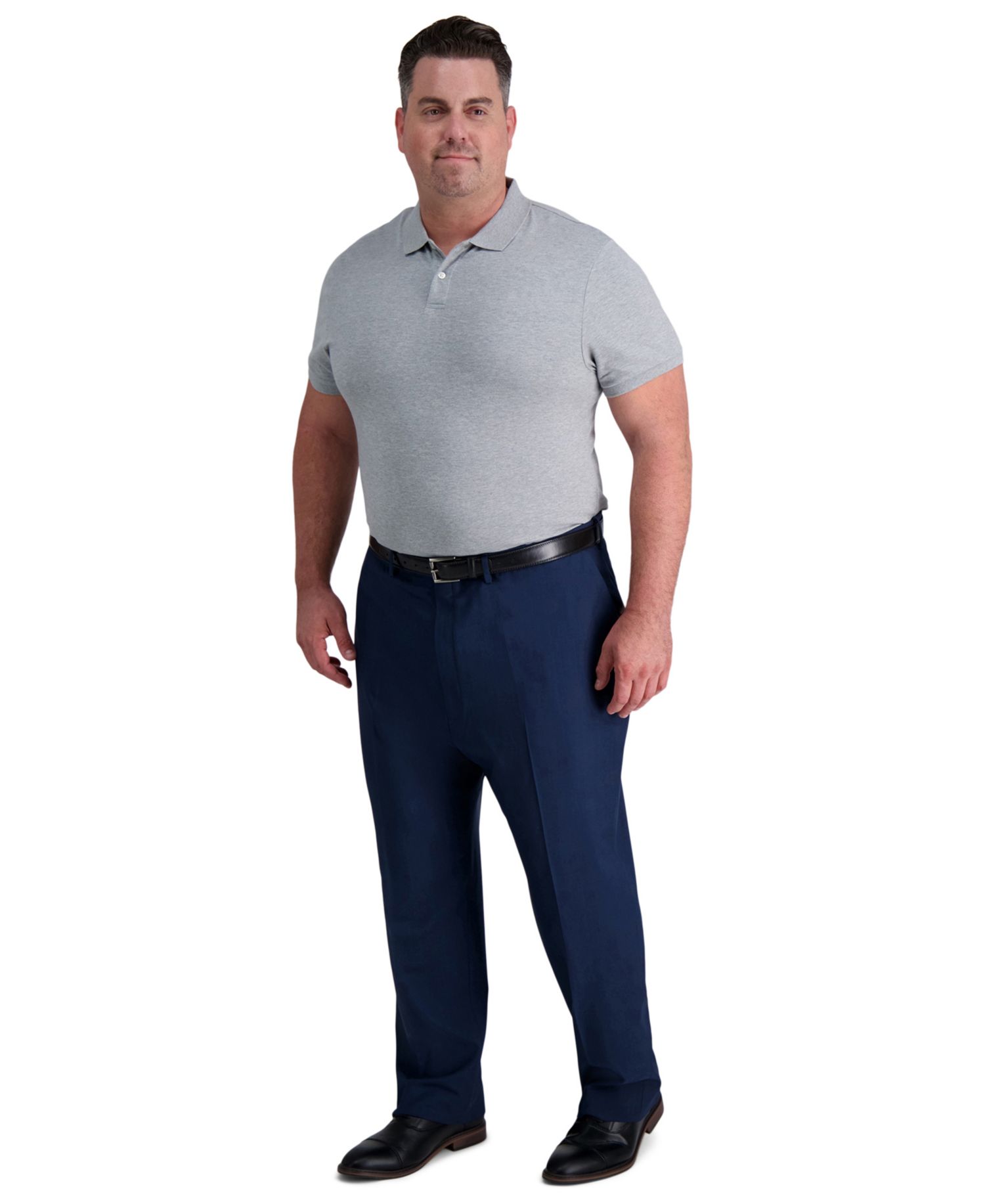 Men's Big & Tall Premium Comfort Stretch Classic-Fit Solid Flat Front Dress Pants
