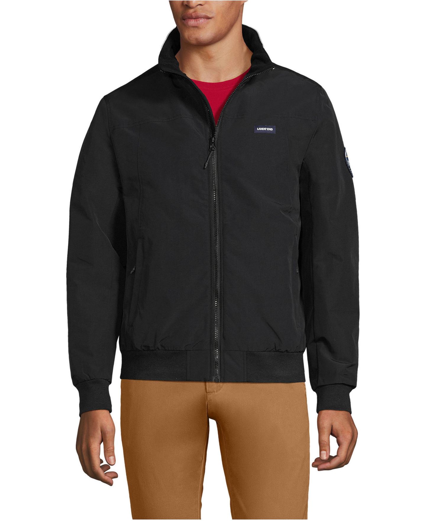 Мужская куртка Lands' End Classic Squall Waterproof Insulated, цвет: Чёрный — фото 1
