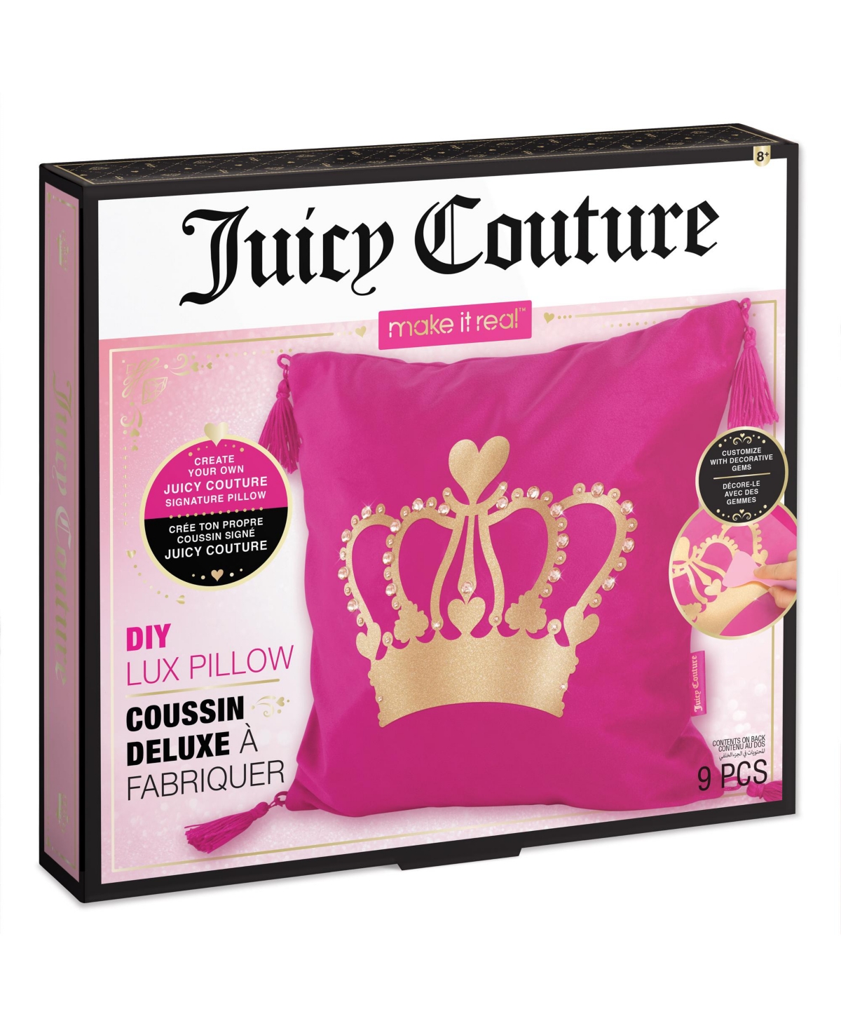 Juicy Couture Do It Yourself 9 Piece  Luxe Pillow Set In Multi
