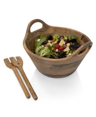 Ciotola 3-Piece Wood Salad Bowl with Servers