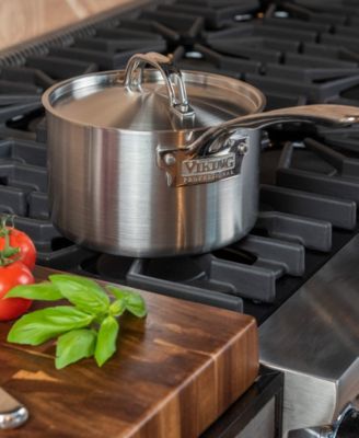 Professional 5-Ply Stainless Steel 3-Quart Sauce Pan with Metal Lid