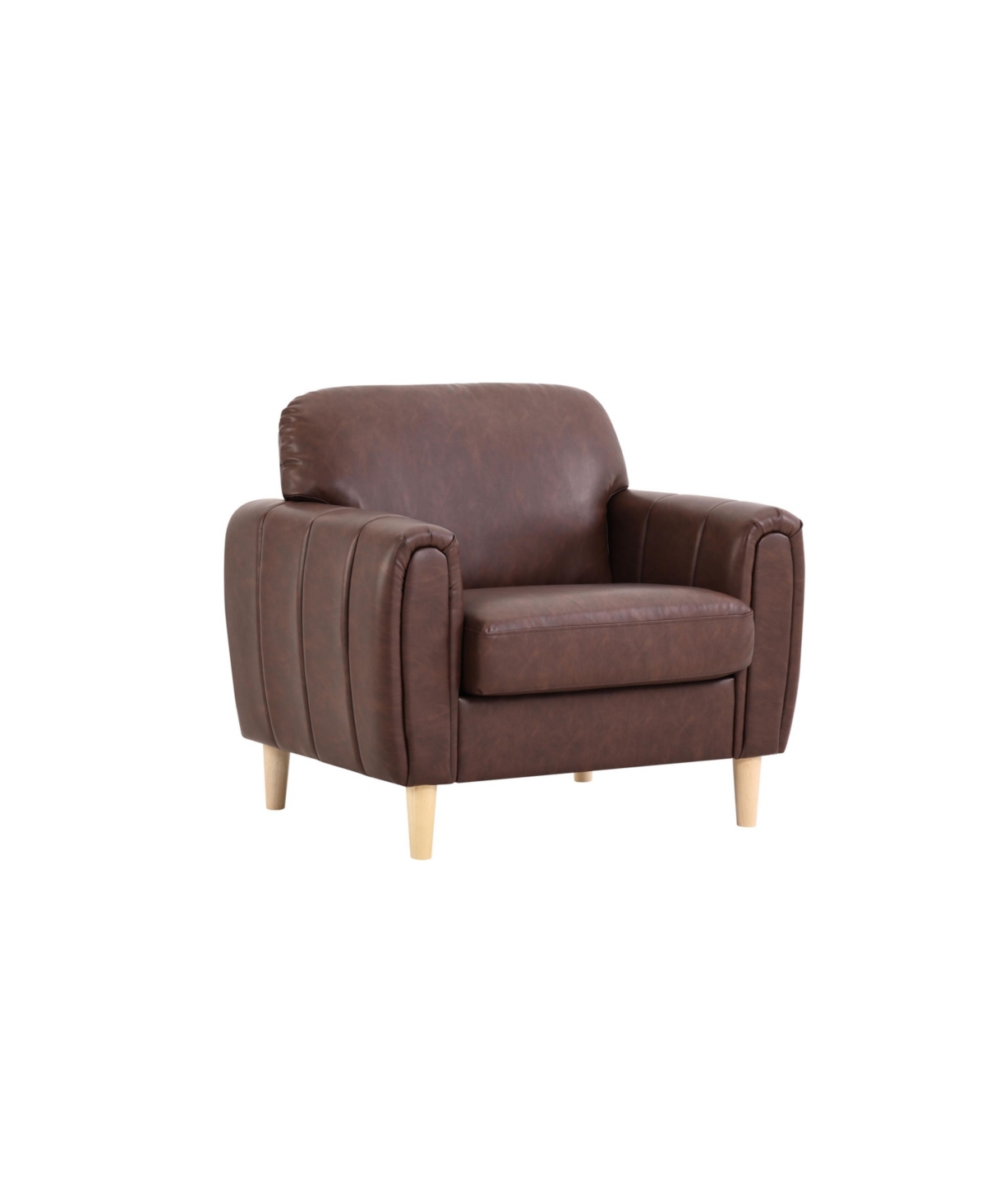 Shop Serta 37.8" Faux Leather Gorm Accent Chair In Brown