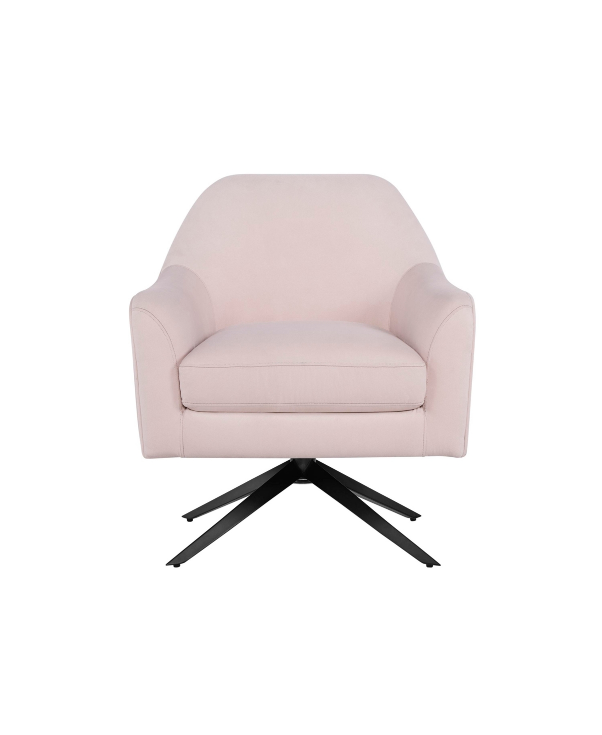 Lifestyle Solutions 29.1" Velvet Gunnar Swivel Accent Chair In Blush