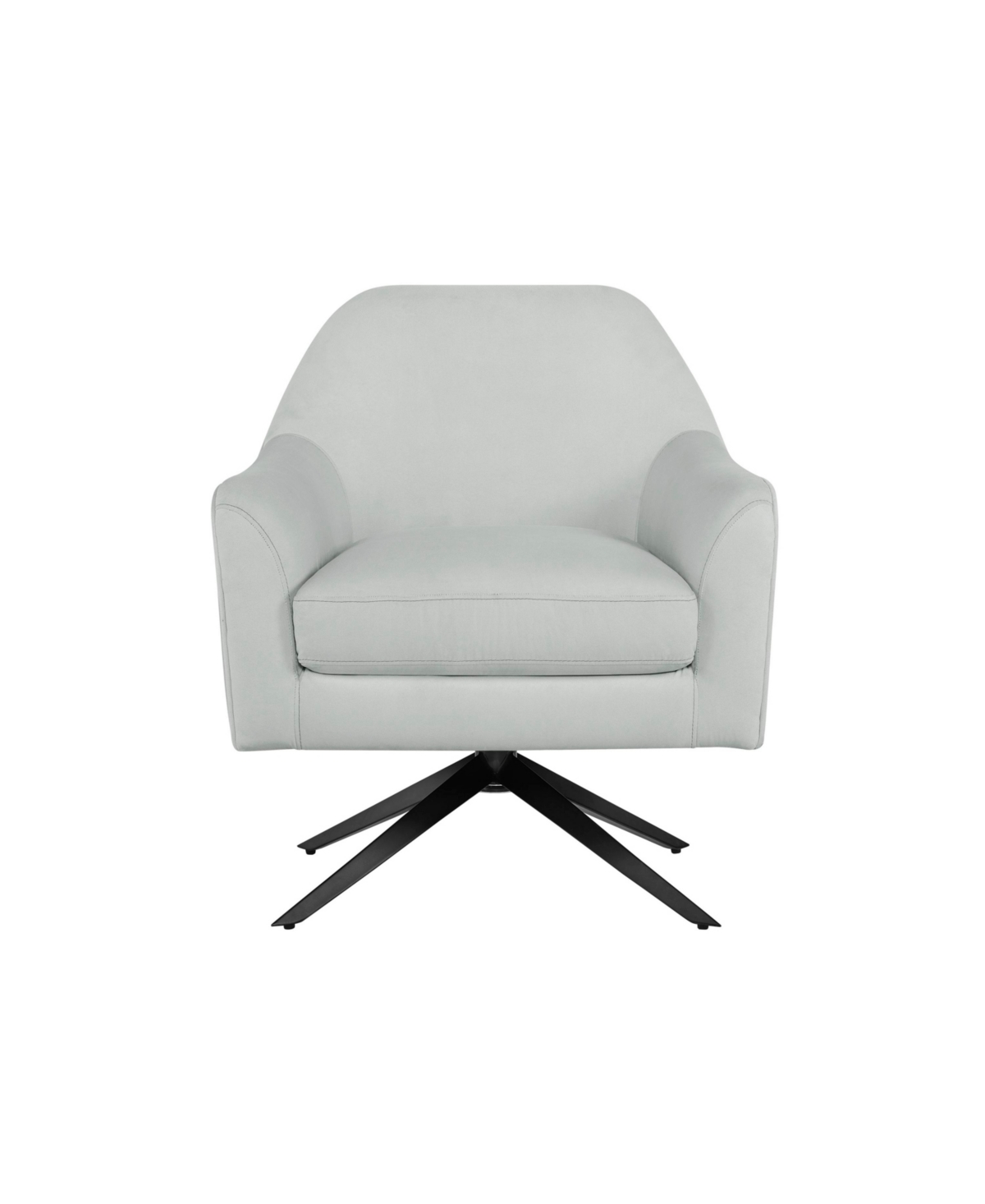 Lifestyle Solutions 29.1" Velvet Gunnar Swivel Accent Chair In Light Gray