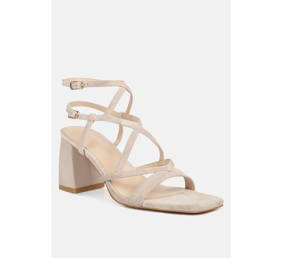 Fiorella Women Strappy Block Heel Sandals - Beige