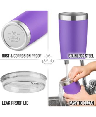 20oz Stainless Steel Tumbler With Lid and Straw - Sweat-Free Travel Coffee Mug Tumbler Cups