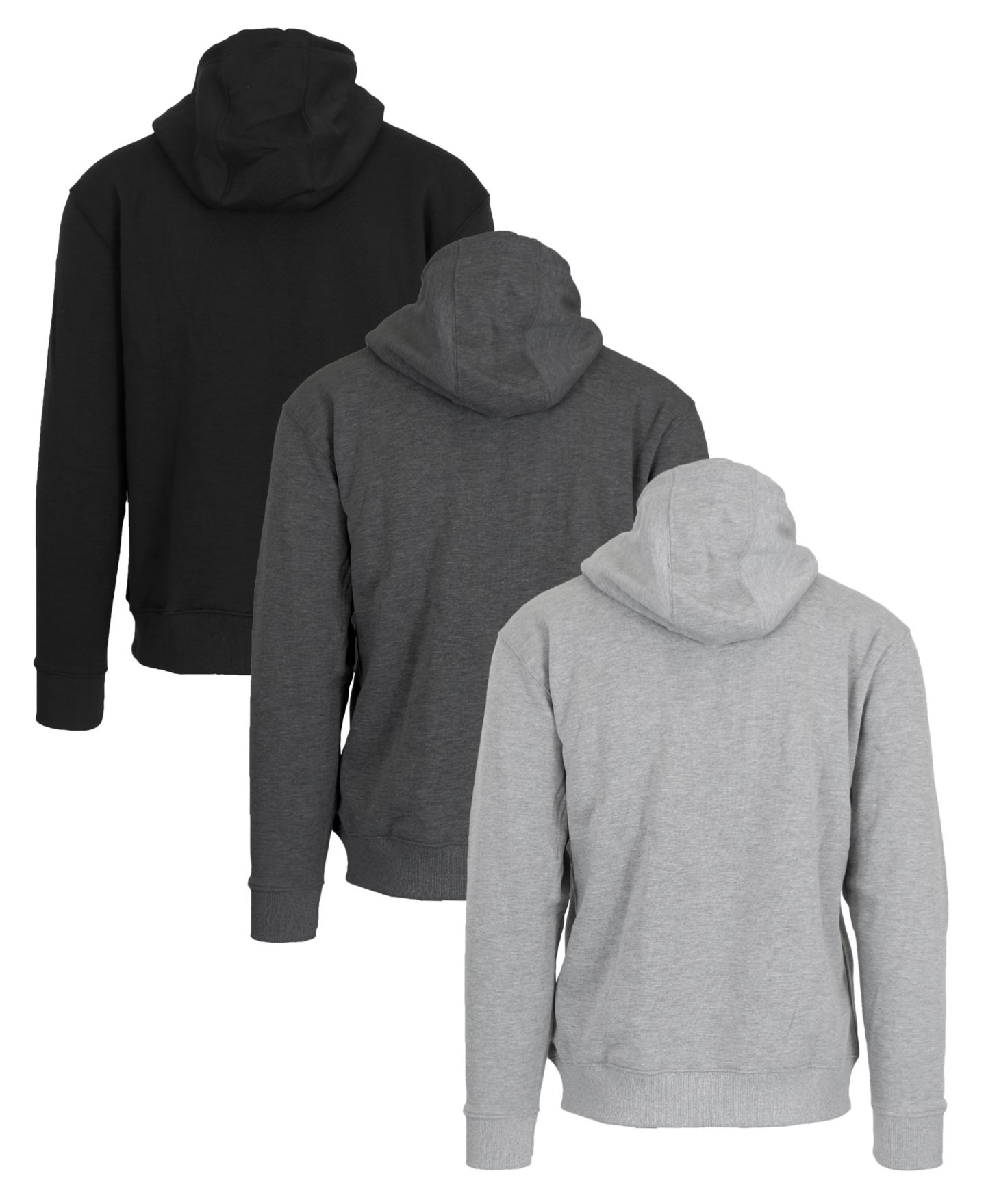 Мужские худи Blue Ice Fleece-Lined Full-Zip, Pack of 3, цвет: Чёрный / Графитовый — фото 2