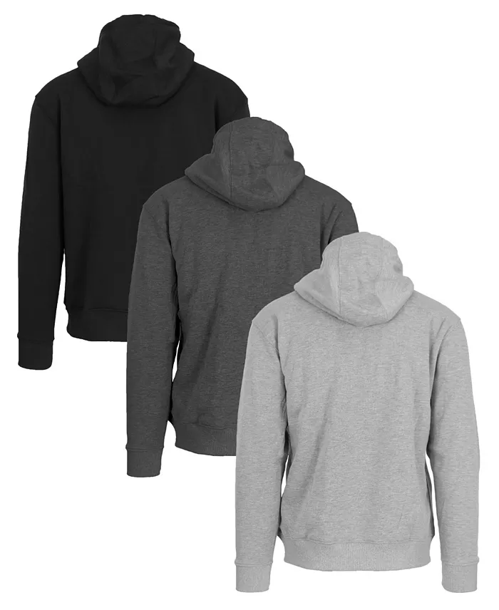 Men's Fleece-Lined Full-Zip Hoodie, Pack of 3 - thumbnail 2