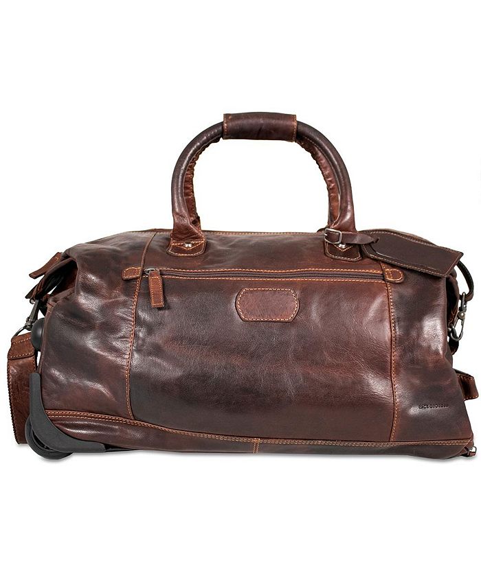 Jack Georges Voyager Leather Wheeled Duffle Bag - Macy's