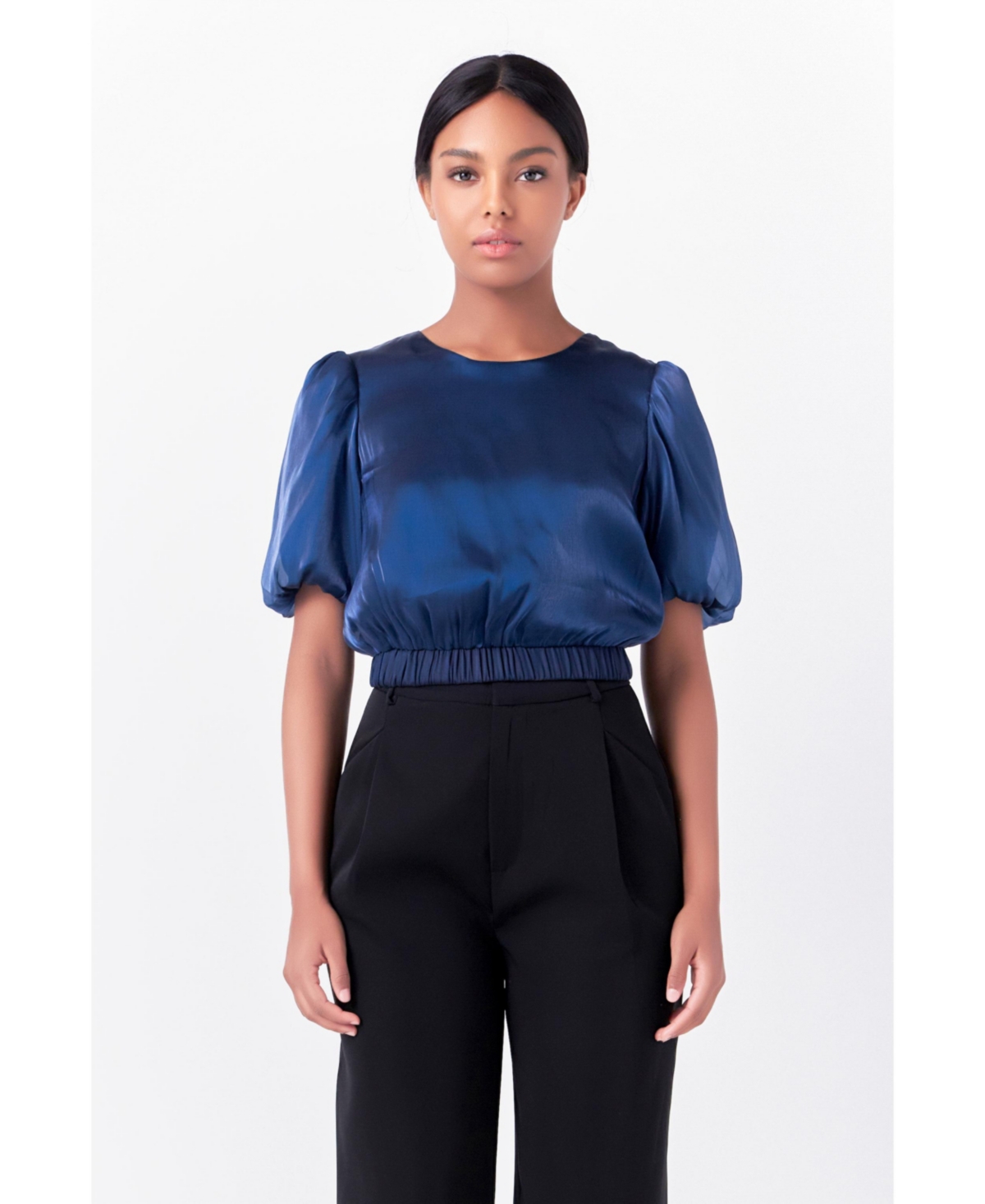 Women's Blouson Sheen Top