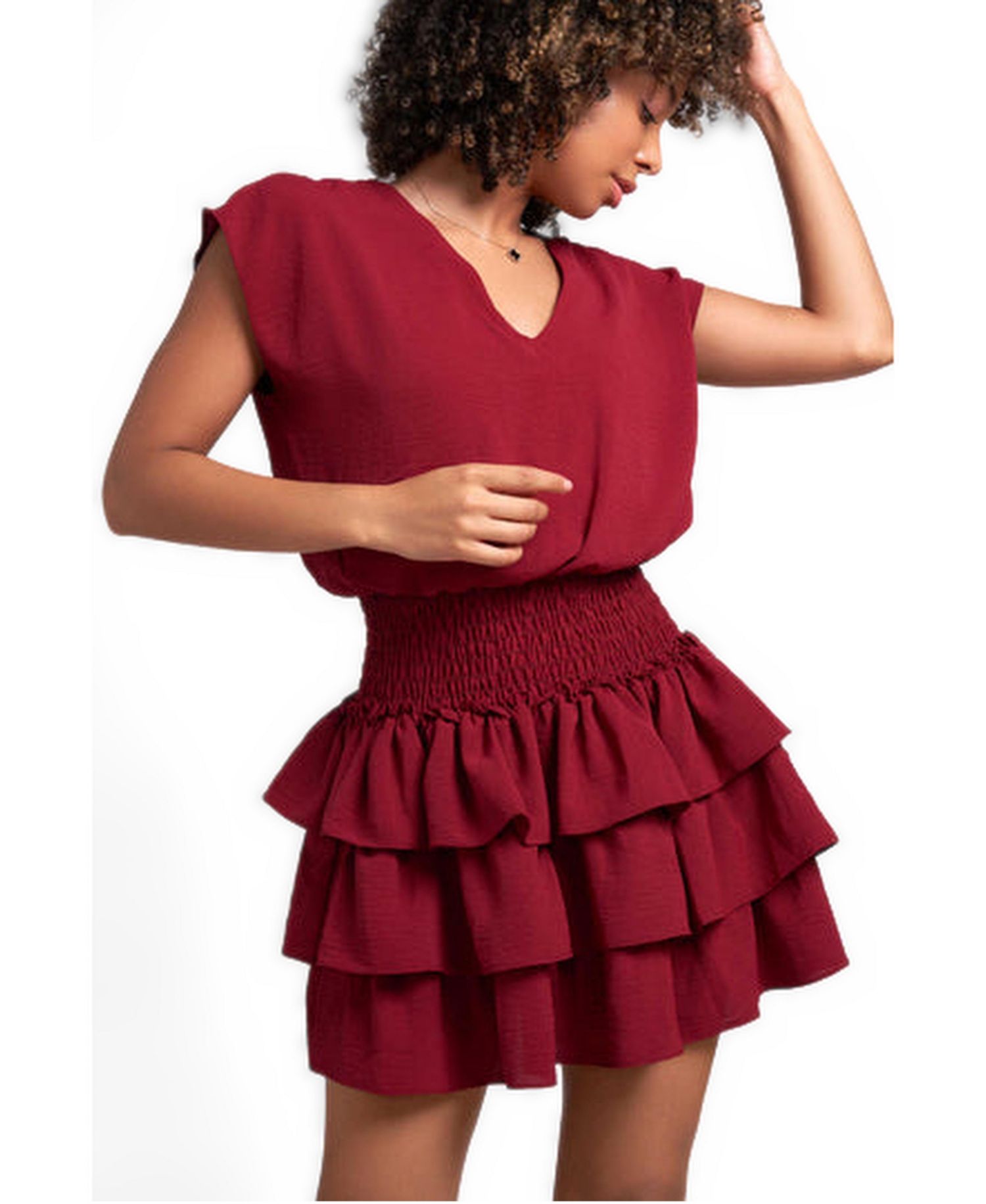 Women's Isabella Smocked Waist Crinkled Fabric Dress