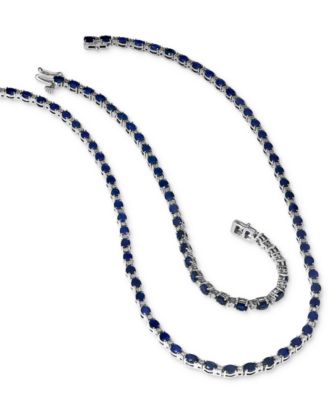 Effy Collection Effy Sapphire Diamond Collar Necklace Tennis Bracelet In Sterling Silver