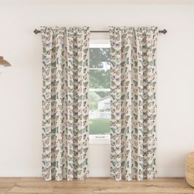 Marepesia Butterfly Print Room Darkening Rod Pocket Curtain Panel