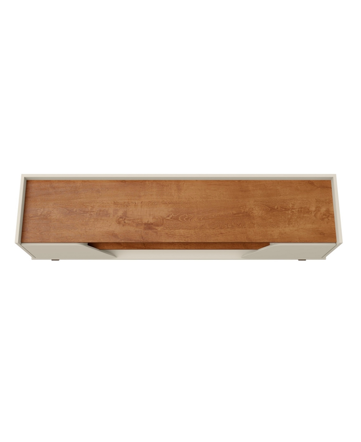 Manhattan Comfort Marcus Medium Density Fiberboard 5-Shelf Tv Stand - Off White and Nature