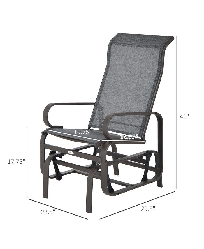 Tangkula Outdoor Chaise Lounge Glider Chair With Armrests And Pillow