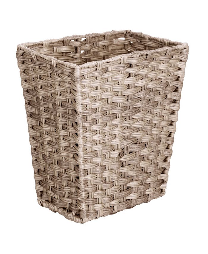 mDesign Woven Rectangle Decorative Garbage Wastebasket Trash Bin - Macy's
