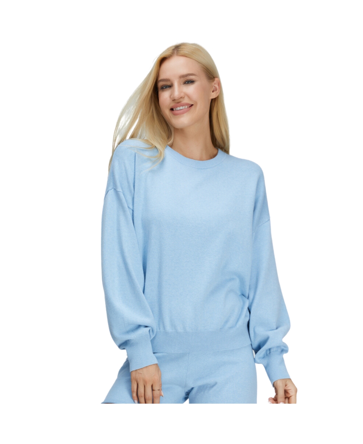 Bellemere Women's Chic Sport Cotton Cashmere Sweater - Light blue