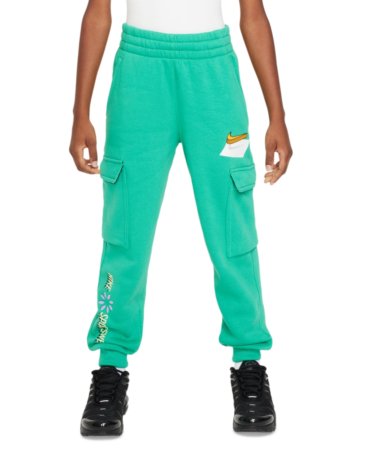 Nike Big Kids Sportswear Club Fleece Cargo Pants In Stadium Green