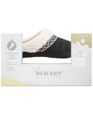 Photo 1 of Size Women's SM 6.5-7 Isotoner Signature Women's Heather-Knit Ada Hoodback Boxed Slippers