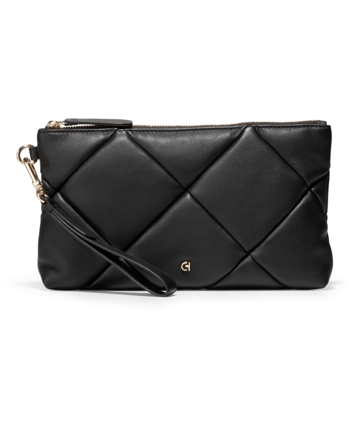 Shop Cole Haan Essential Quilted Leather Clutch In Black