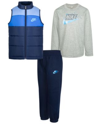 Nike Little Boys Color Blocked Vest T shirt and Pants 3 Piece Set Macy s